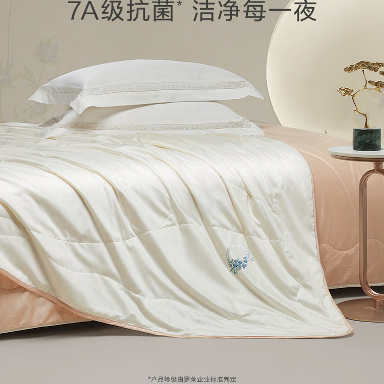 罗莱家纺60支全棉蚕丝被子二合一被子母被四季通用抗菌被