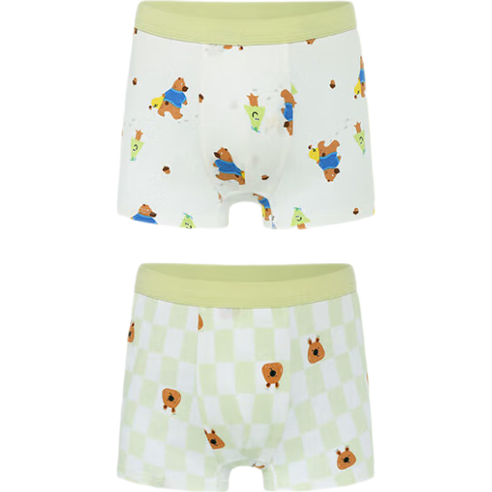 全棉时代儿童纯棉内裤不夹PP不勒肚 2条装