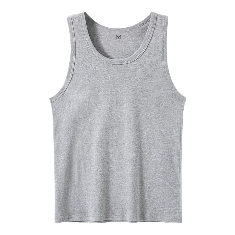 猫人男士纯棉背心运动打底健身内衣夏季薄款新疆长绒棉透气吸汗无袖 灰+灰 3XL 【建议155-170斤】
