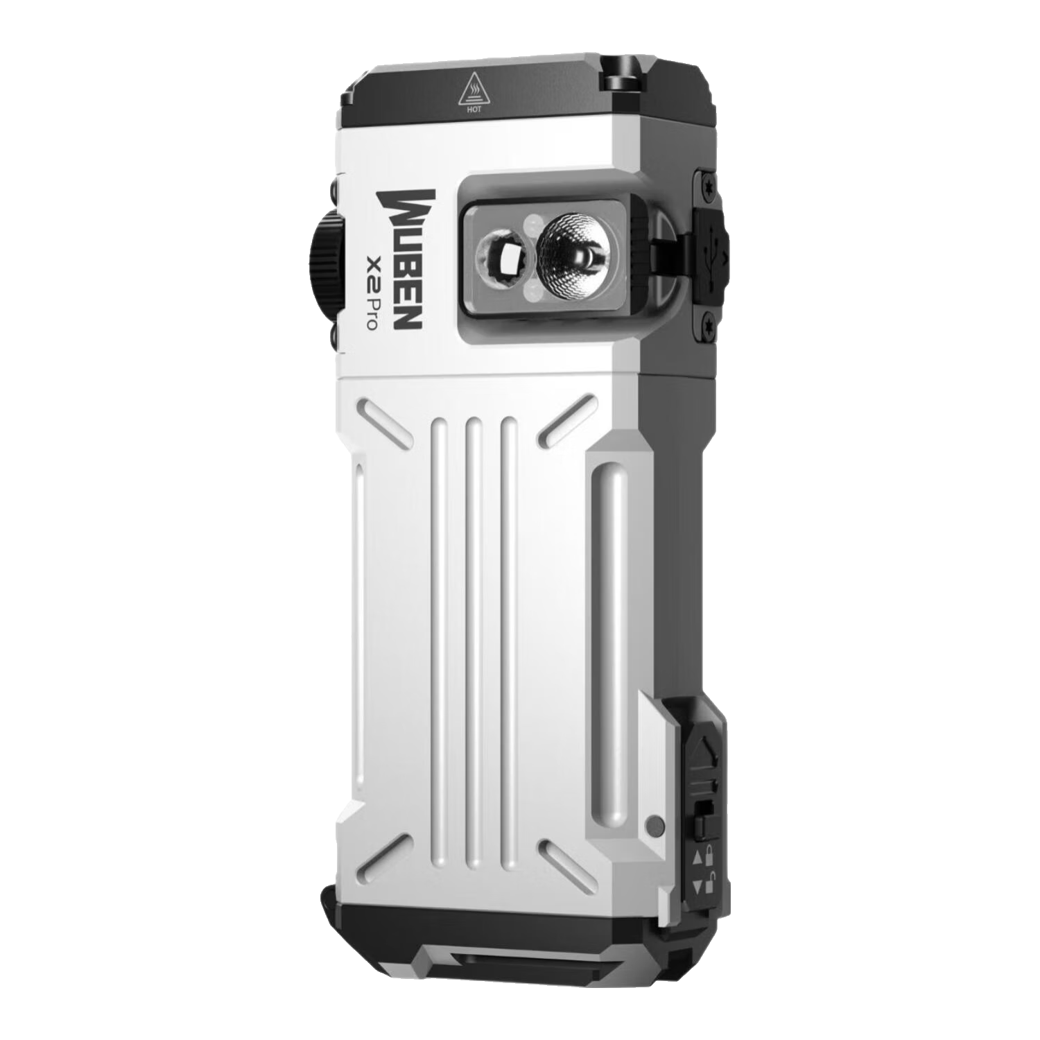 务本X2Pro强光小型便携变焦手电筒充电骑行迷你户外便携露营泛光徒步 白色 七彩RGB版