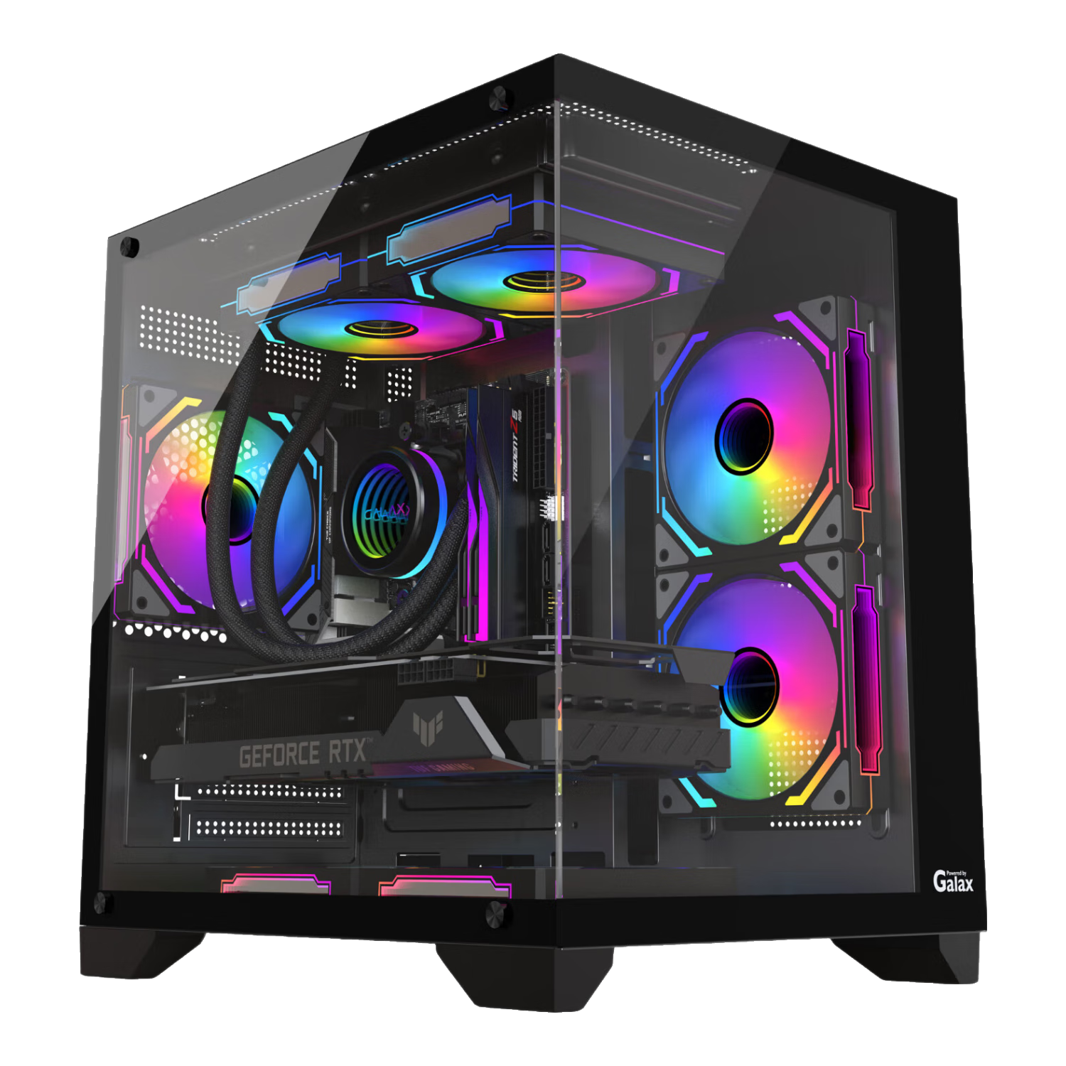 影驰 方舟 matx无立柱海景房/全景钢化侧透/立体式散热 电脑机箱台式机 方舟SUPER