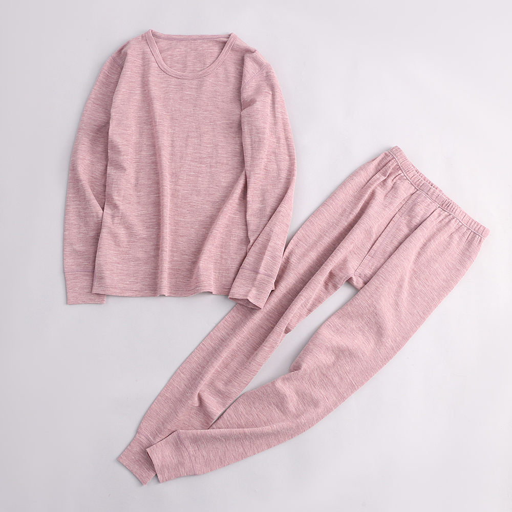 100%美利奴羊毛男女士内衣贴身套装保暖速干塑身打底内衣秋衣秋裤 L