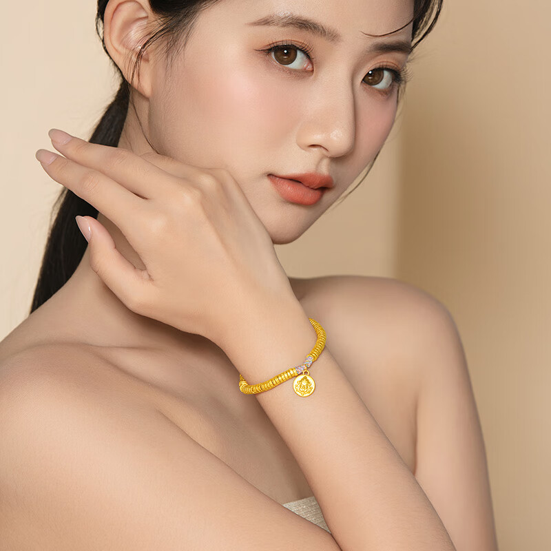 老庙手链足金彩绳黄财神盘缠手串 手串/