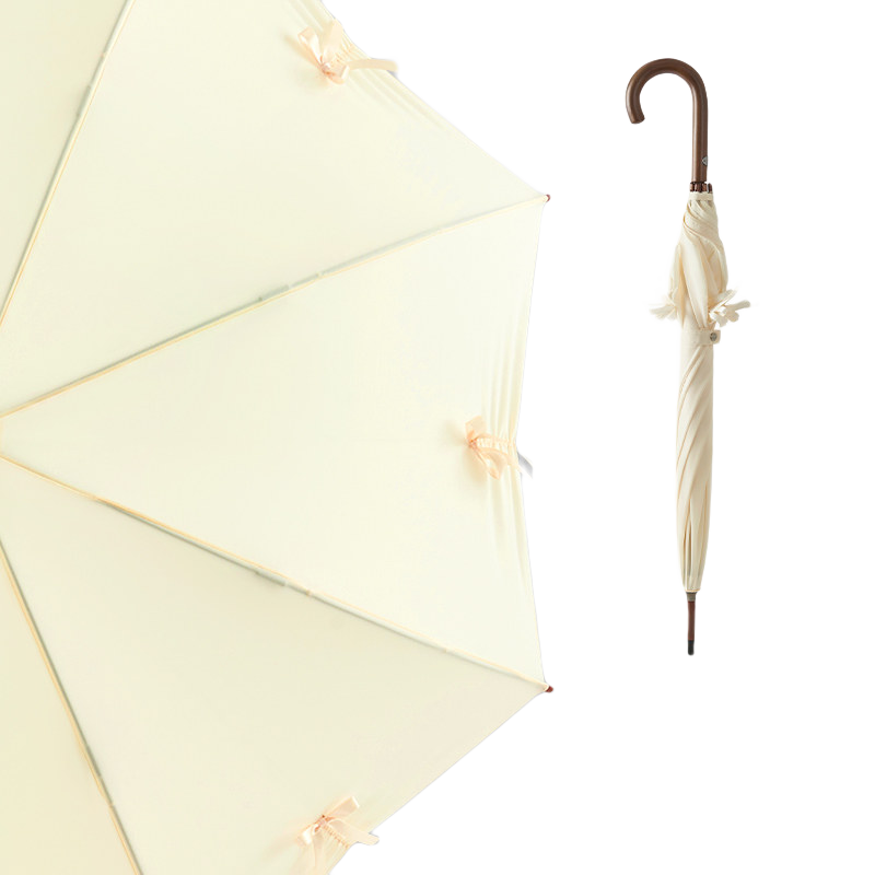 富尔顿（FULTON）实木长柄伞蝴蝶结纯色遮阳伞女晴雨两用七夕送老皮送女友纪念礼物 UV