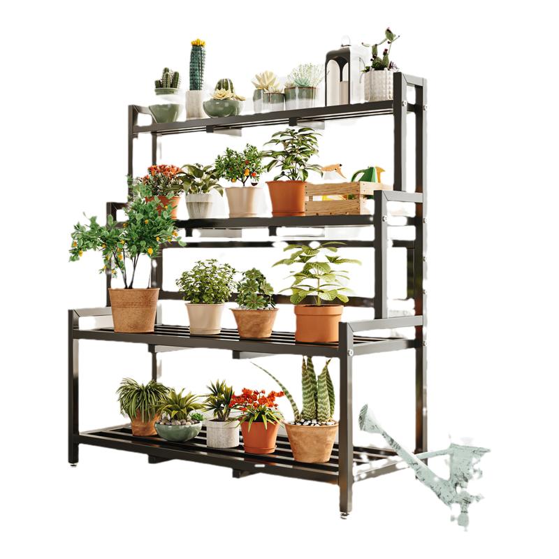 铁艺不锈钢花架置物架阳台户外庭院落地式阶梯多层多肉花盆架子