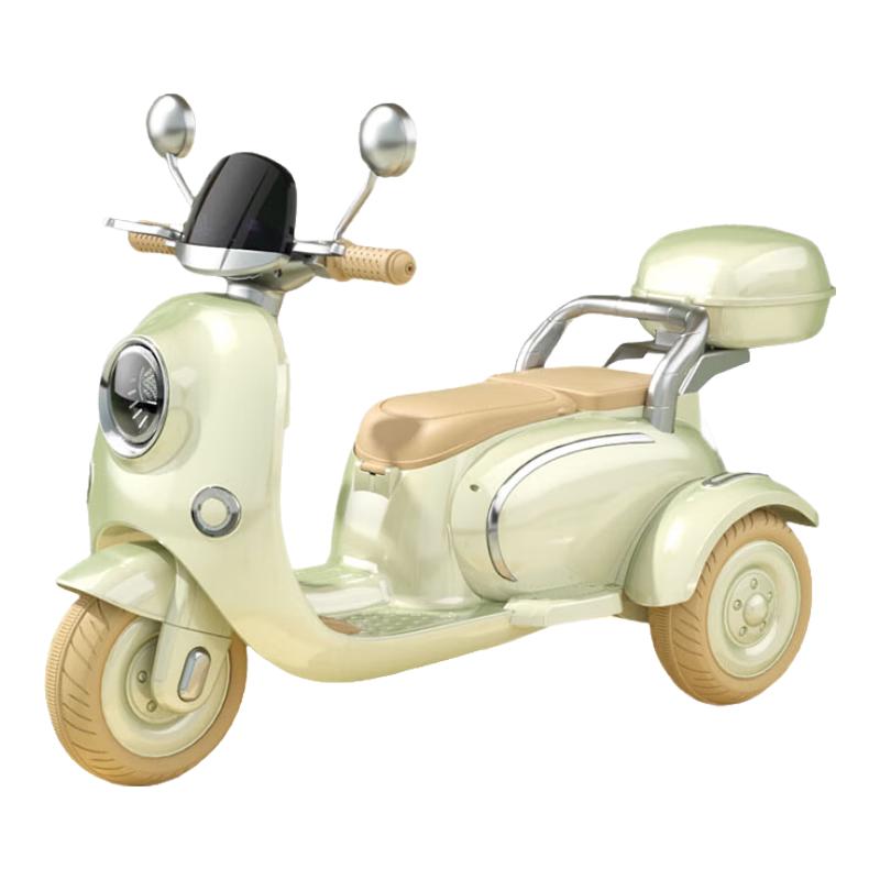 HIMEILI儿童电动摩托车遥控1-三轮车宝宝双人可驾驶玩具车 蓝色+12V9A+双皮座+遥控