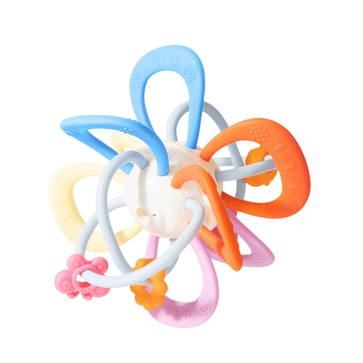 曼哈顿球手抓球宝宝牙胶磨牙棒婴儿玩具可啃咬可水煮