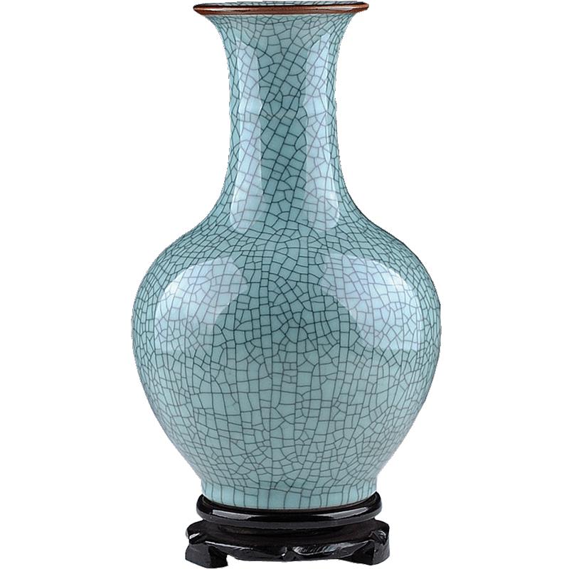 景德镇陶瓷花瓶摆件客厅插花仿古官窑瓷瓶中式家居装饰品瓷器瓶子