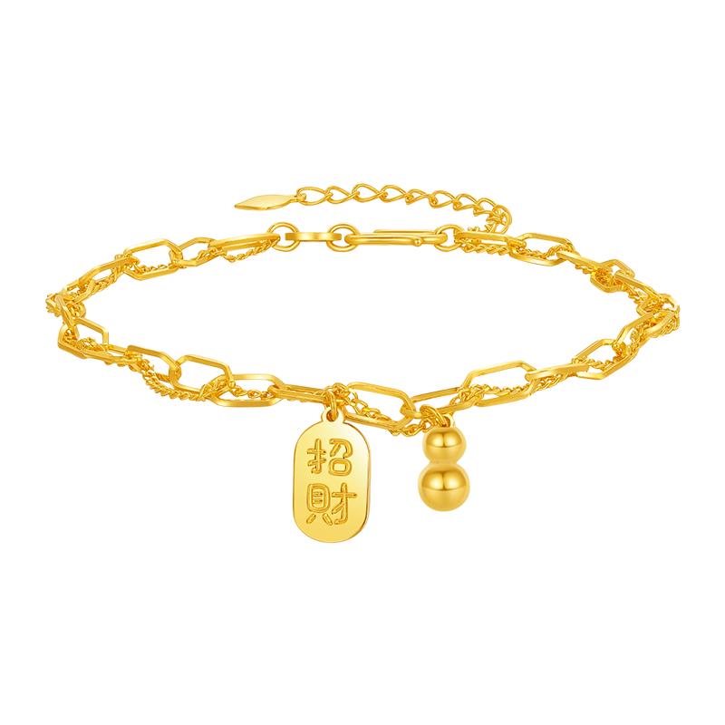 谢瑞麟（TSL）黄金手链5G招财葫芦足金手饰YX176 4....