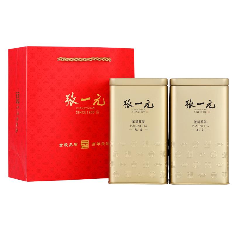 张一元茶叶茉莉花茶茉莉毛尖新茶浓香型春茶特种400g金罐装
