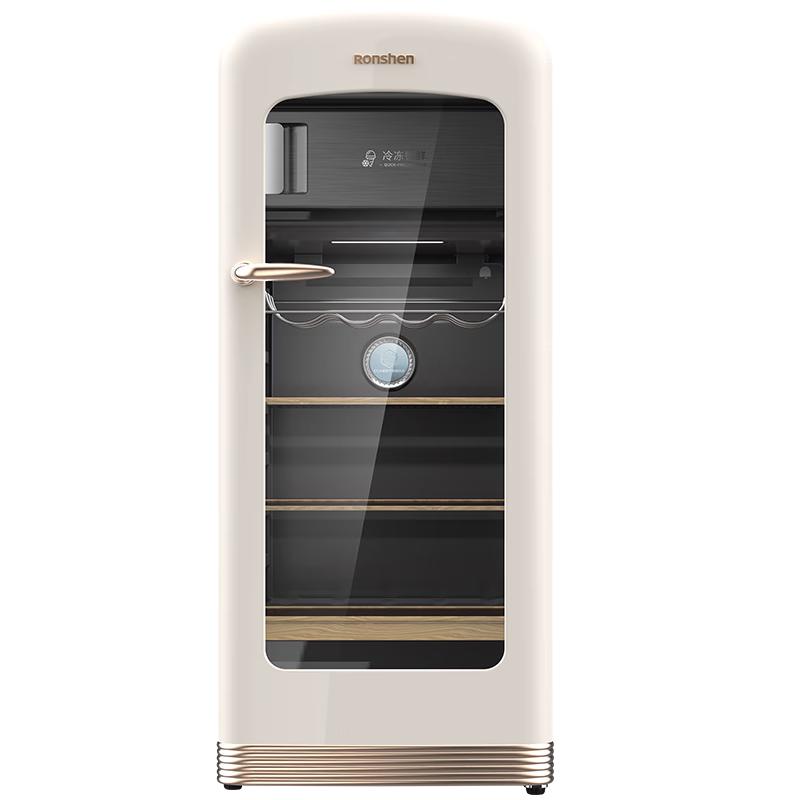 容声（Ronshen）132升复古冰吧办公室家用小冰箱水果茶叶蔬菜保鲜冷藏冷冻电冰箱JC-132ZRSY