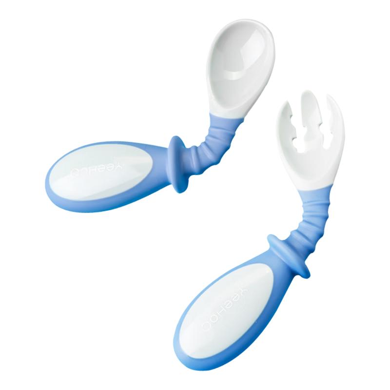 英氏（YEEHOO）硅胶勺婴幼儿辅食勺子宝宝喂水软勺新生儿喂养米糊勺果泥勺米粉勺 活力橙+清新绿【带收纳盒】
