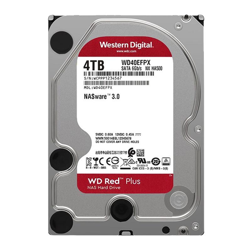 Western Digital 西部数据 红盘Plus系列 4TB 3.5英寸 NAS硬盘 (CMR、5400rpm、128MB) WD40EFZX