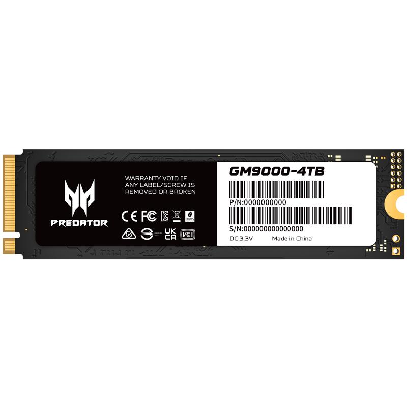 PREDATOR 宏碁掠夺者 神舆系列 GM9000 NVMe M.2 固态硬盘 4TB（PCI-E5.0）