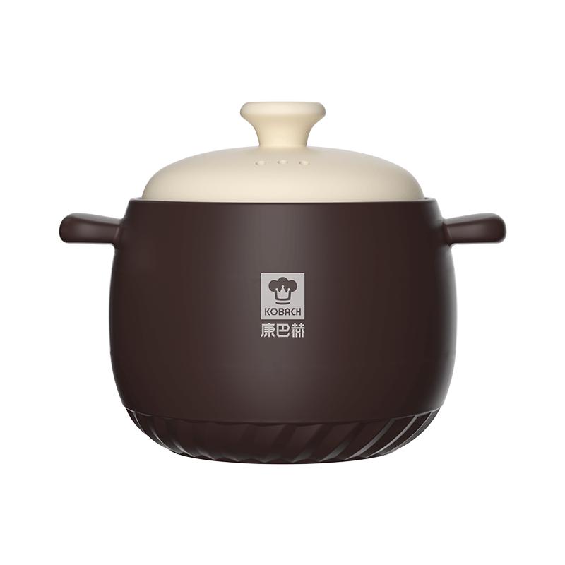 康巴赫（KBH）砂锅煲汤锅耐高温不开裂炖锅养生煲家用多功能陶瓷煲4L