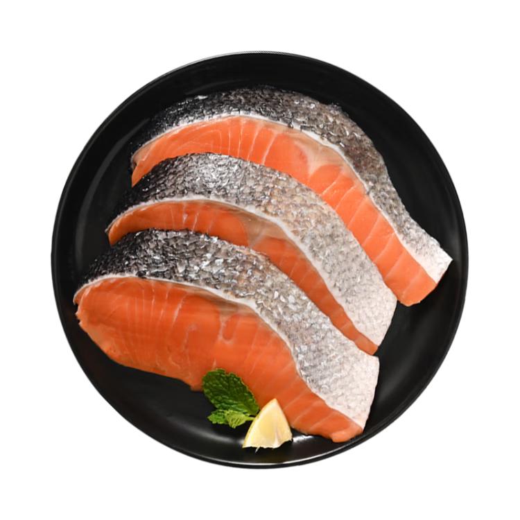 禧美海产 智利定盐三文鱼切片 净重300g装(银鲑)  2-3片装 海鲜