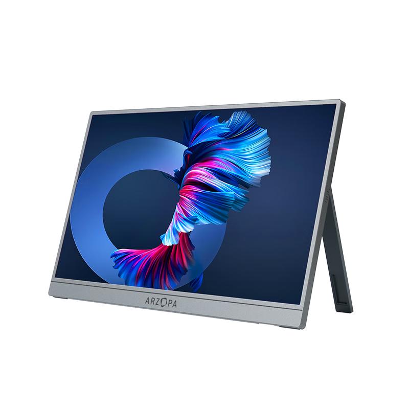 ARZOPA阿卓帕16.1英寸144HZ 高色域便携式显示器 IPS屏 笔记本电脑手机副屏Switch Ps5/4显示屏 太空灰