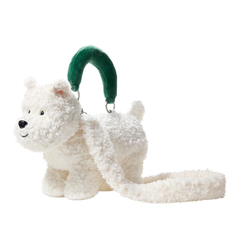 babycare趣玩包儿童包包毛绒玩具安抚斜挎包含玩偶西高地毛绒玩具大容量