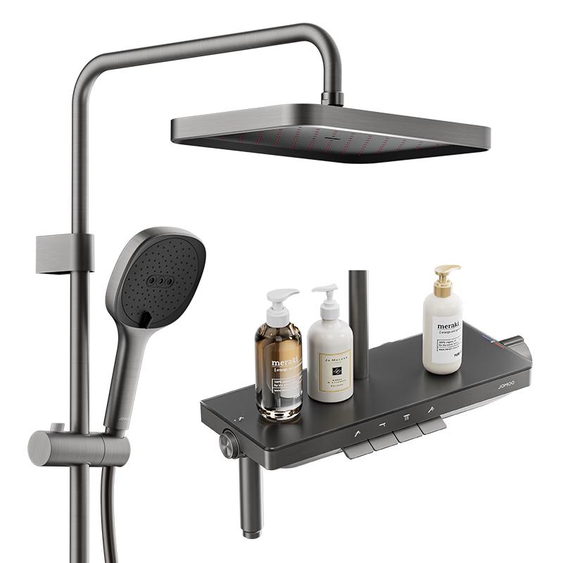 九牧（JOMOO）花洒套装琴键除垢精铜水路自洁精灵智能恒温26206-810/HBS-1