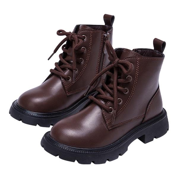 【百搭马丁靴】儿童靴子春秋款男女童皮靴短筒加绒时装靴初中生