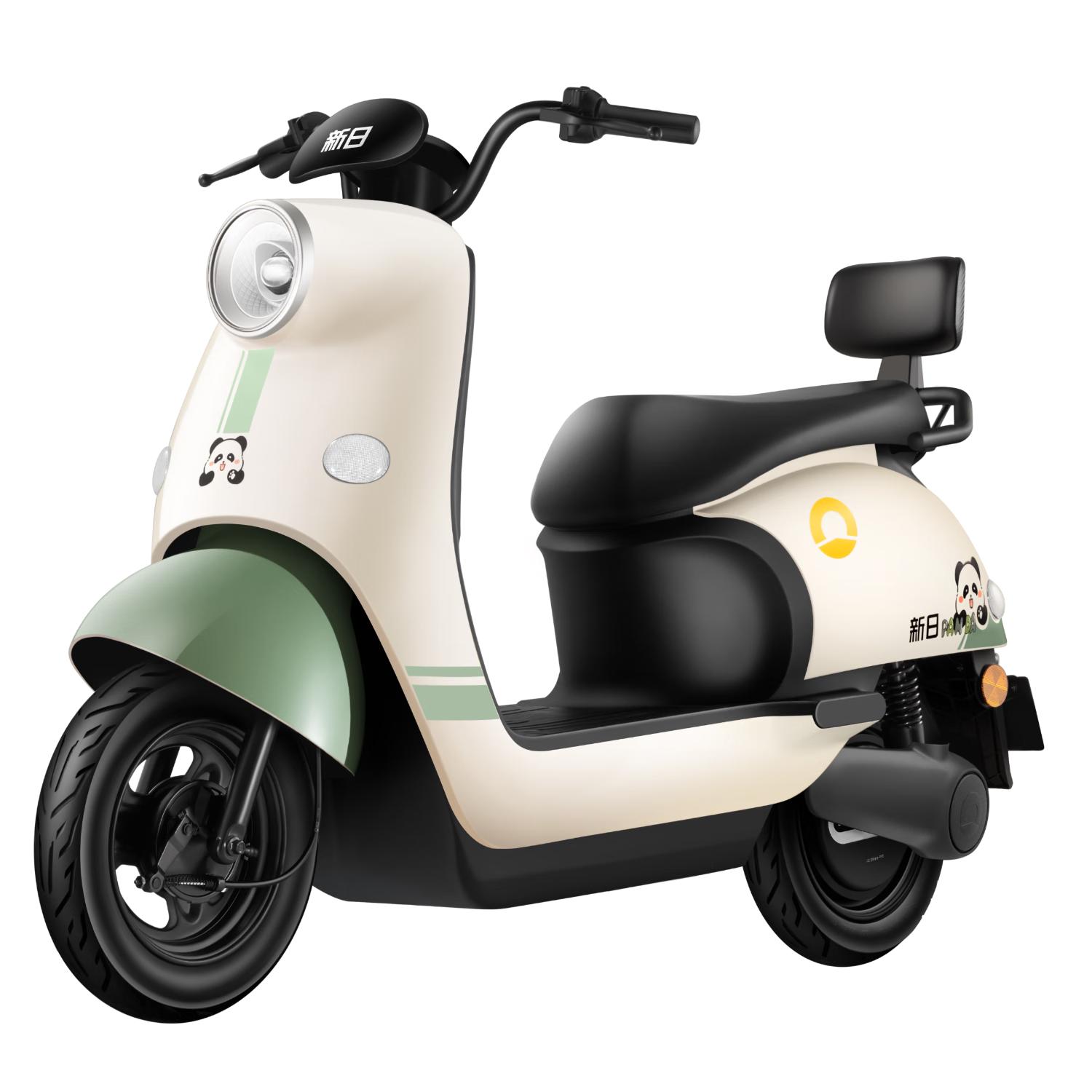 新日电动摩托车丽曼续航70公里60V20AH天能铅酸电池大容量成人代步轻便超长续航烟灰绿