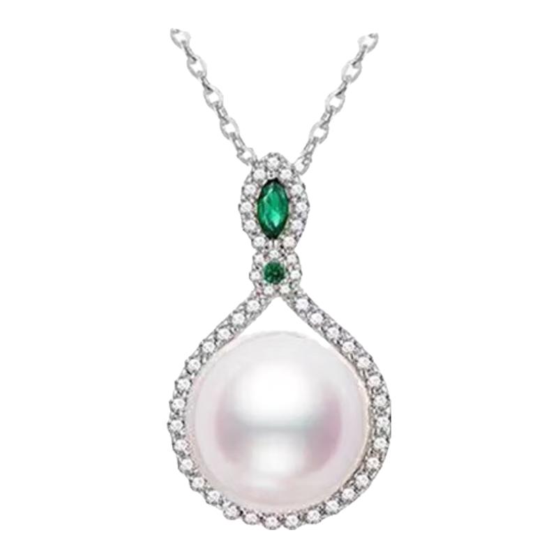 VENUS ADELINE 时尚珍珠品牌VA 祖母绿珍珠项链