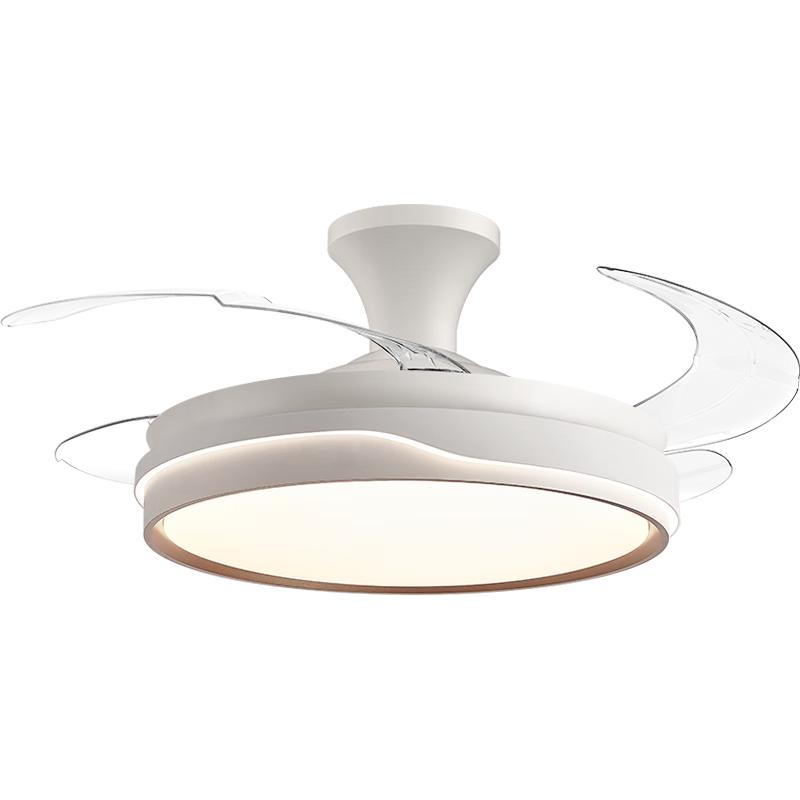 AUX奥克斯隐形风扇灯吊扇灯奶油云朵家用吸顶一体吊灯卧室客厅餐厅电扇灯 吸顶36寸变频(遥控)48W
