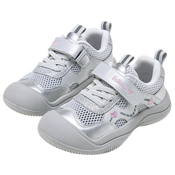 甜美爱心休闲透气运动鞋25春夏季女童户外网面儿童时尚潮鞋