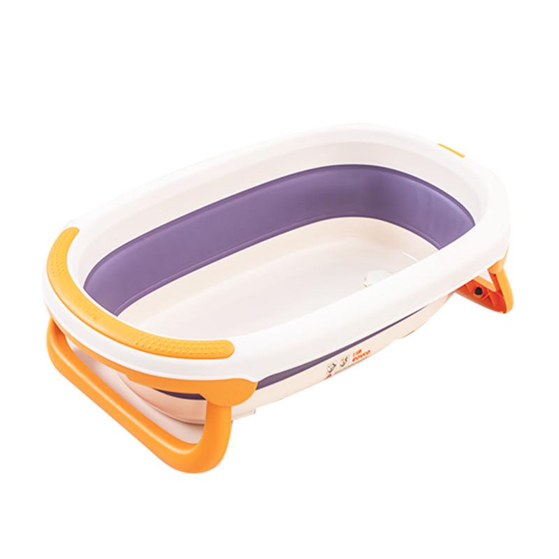 日康（rikang）浴盆 婴儿洗澡盆宝宝折叠沐浴盆  阳光橙X1029-3