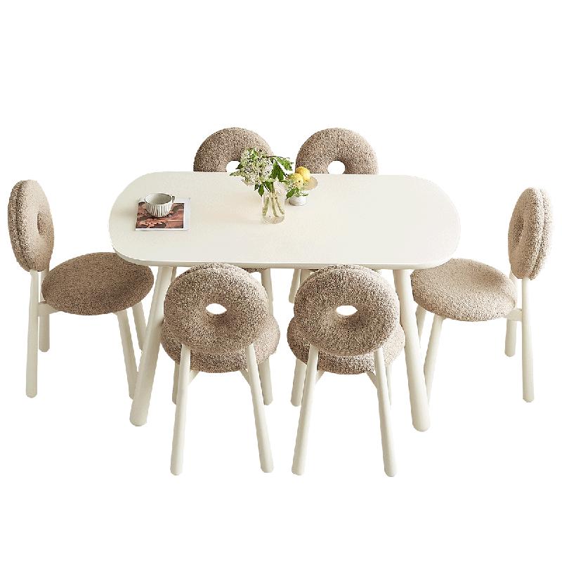 全友家居餐桌椅组合一桌六椅钢化玻璃长条桌小户型客餐厅家用吃饭桌子