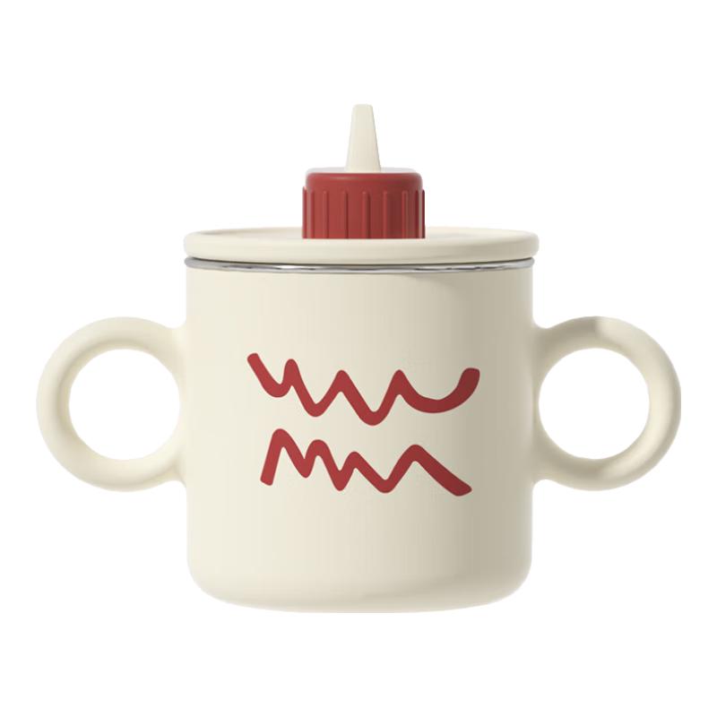 如山儿童水杯牛奶杯316L不锈钢刻度吸管杯宝宝家用喝水杯学饮杯 【316L内胆可拆卸】-里瑟米 260ml