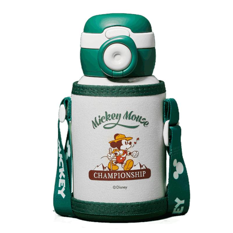 迪士尼（Disney）儿童保温杯带吸管316不锈钢大容量喝水壶男女小便携水杯