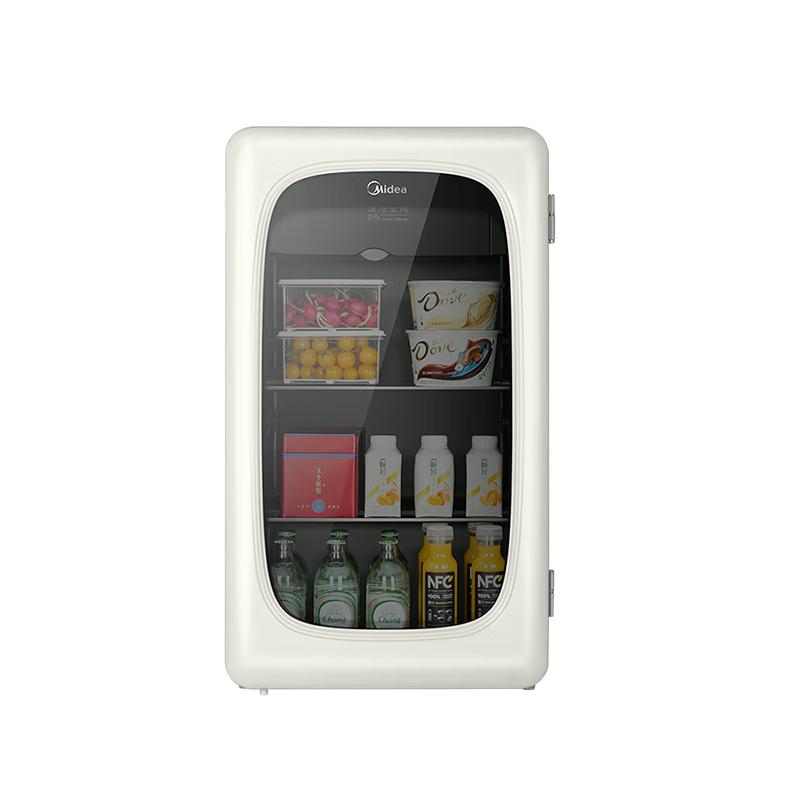 美的（Midea）96升家用客厅办公室冰吧冷藏保鲜展示柜茶叶饮料水果立式酒柜迷你小型冰箱京东自营JC-96GMR冰可可
