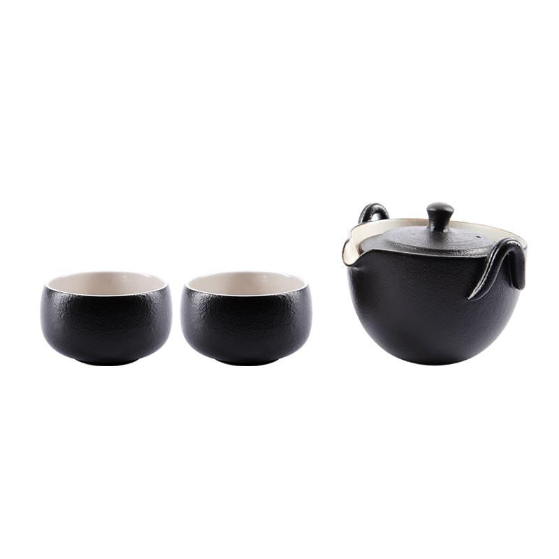 陆宝功夫茶具套装1壶2杯简易泡茶壶茶杯礼盒装 陶然盖碗 24H 1壶 2杯 TBWC002BK