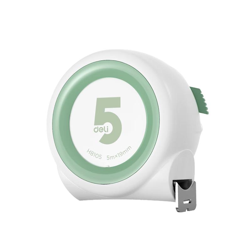 得力（deli）自锁卷尺钢卷尺盒尺伸缩尺拉尺木工尺子钢尺测量工具家居系列5m