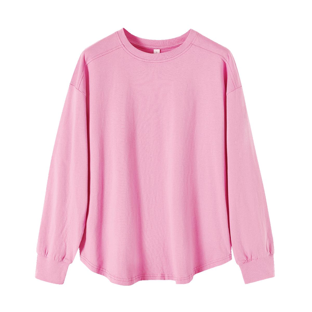 【纯棉长袖】25年春季简约百搭基础款圆领打底衫女宽松显瘦上衣