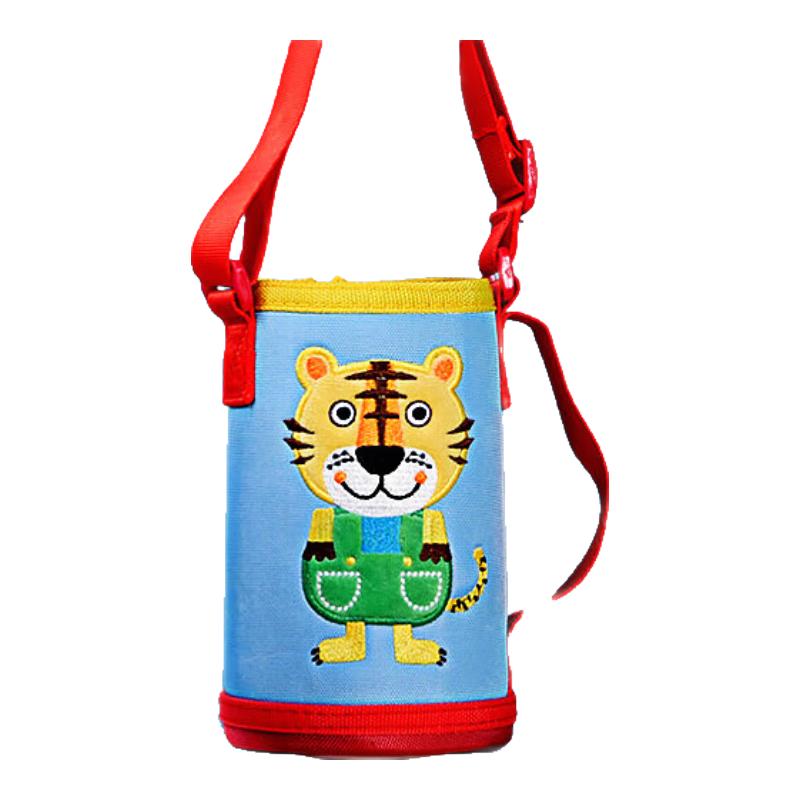 cuipo儿童保温杯带吸管两用男女户外316不锈钢水杯子600ml蓝色老虎