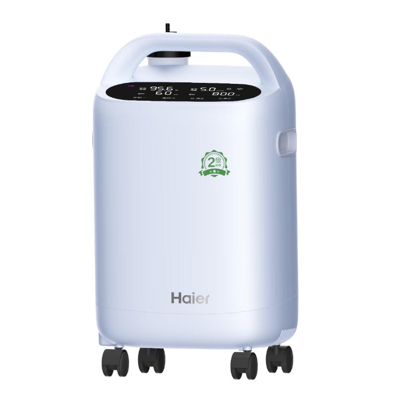海尔（Haier）5L升医用制氧机家用吸氧机老人氧气机带雾化可遥控超轻音507W