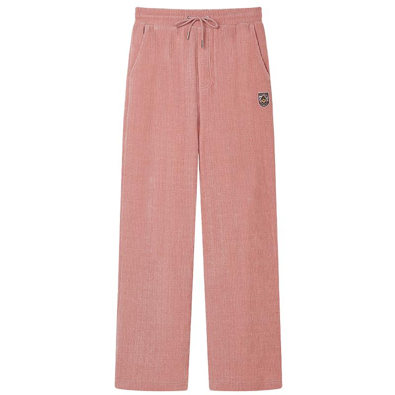 小熊春秋款卫裤松弛绒感简约时尚休闲舒适直筒女士长裤