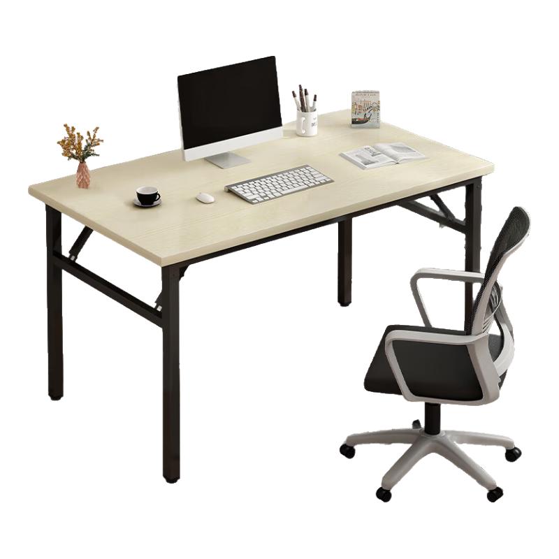 全品屋可折叠书桌电脑桌台式卧室简易书桌学习写字桌办公弹簧桌子长条桌 单层 长80CM*宽40CM*74CM