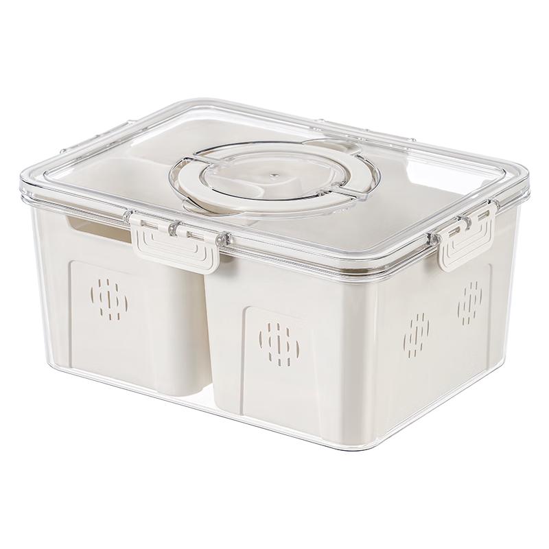 禧天龙pet保鲜盒手提便携水果盒大容量保鲜食品级户外露营野餐盒八分格