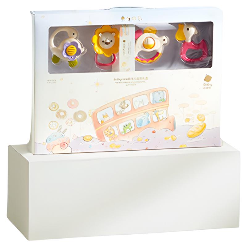 babycare新生儿婴儿礼盒玩具摇铃见面满月布书安抚啃咬0-1岁