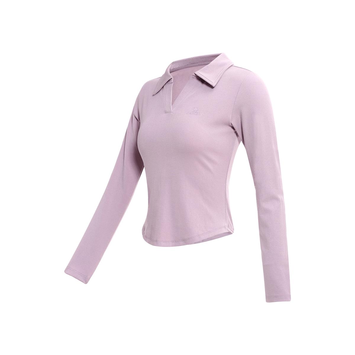 骆驼 CAMEL【Polo衫】运动t恤春秋保暖长袖女式T恤修身跑步瑜伽服