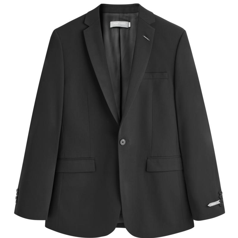 太平鸟男装  秋季休闲时尚西装西服B1BAC3X17 黑色 S