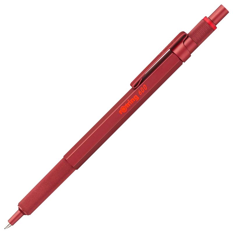 红环（rOtring）按压式圆珠笔0.7mm  德国高颜值金属笔身专业绘图-600系列红色单支装 600圆珠笔红色M