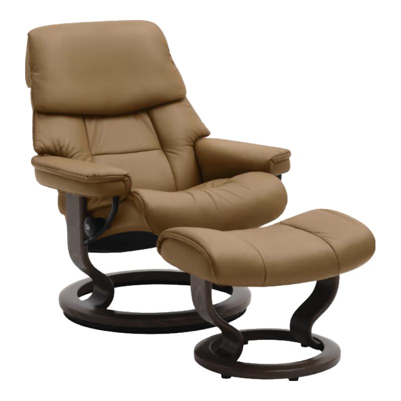 思特莱斯（Stressless）STRESSLESS思特莱斯  舒适椅北欧单人沙发椅挪威躺    单椅含脚踏 红宝石-巴帝克皮-新焦糖色