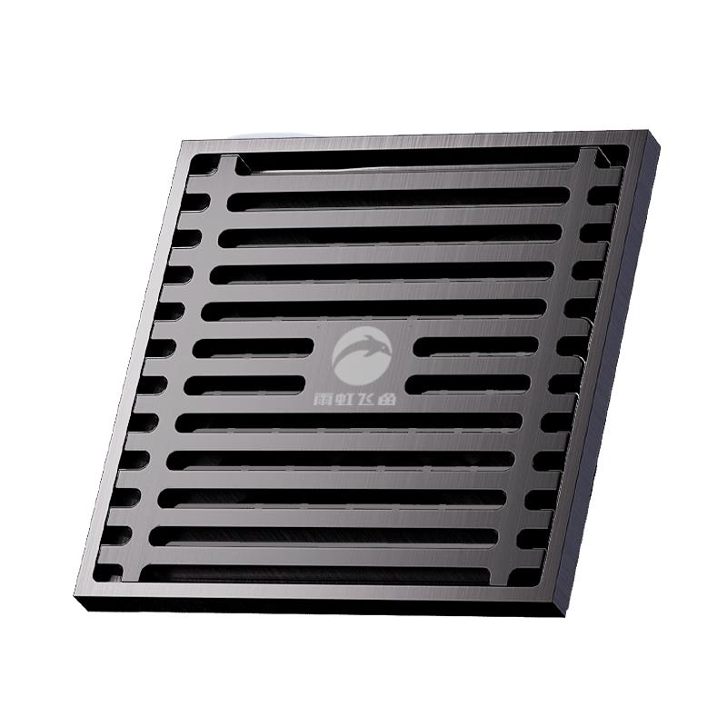 雨虹飞鱼东方雨虹全铜地漏枪灰防反水防臭地漏卫生间大排量下水道淋浴地漏