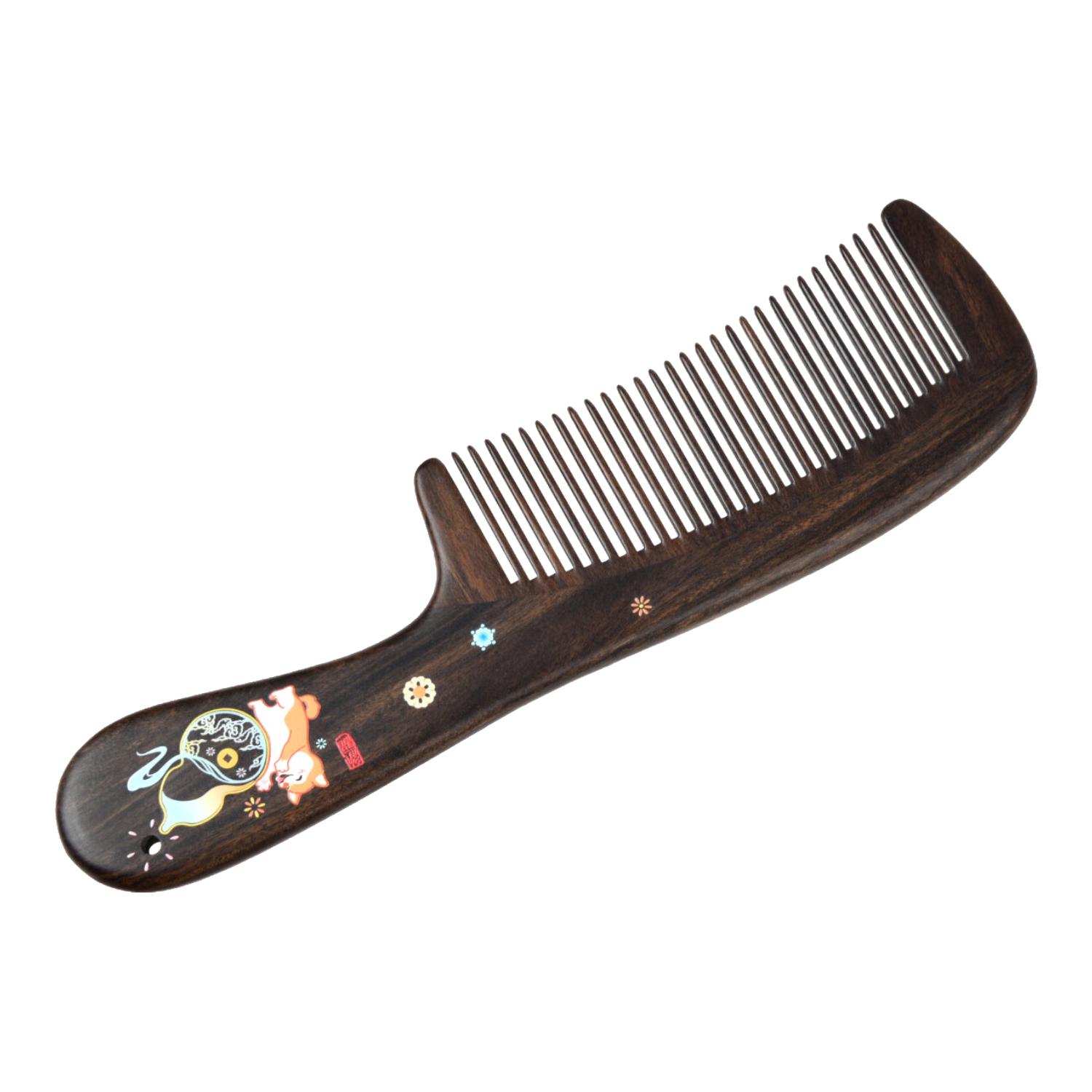 谭木匠木梳子礼盒纳福居家日用馈赠亲友实木减少静电护发按摩头皮