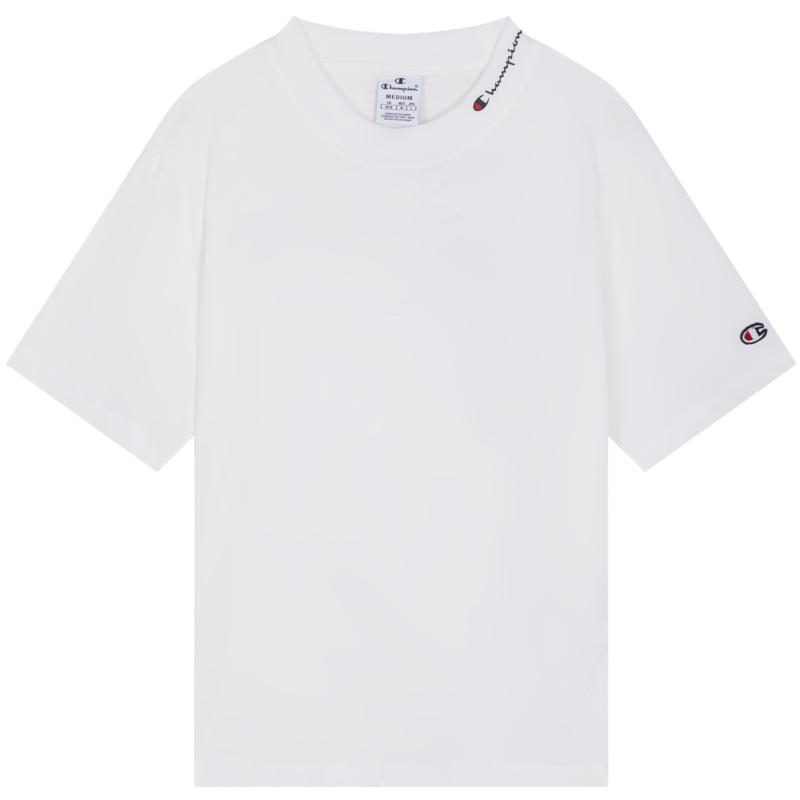 【品牌】短袖女夏季圆领后背印花领口草写logo印花T恤