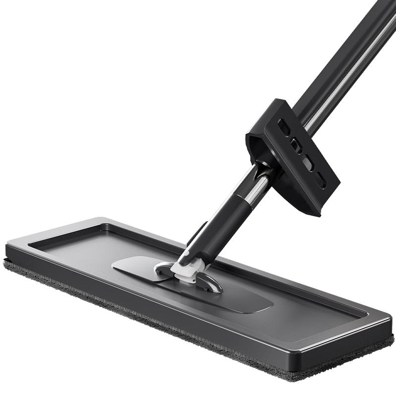 百世优品免手洗平板拖把办公室木地板懒人墩布家用吸水托地把清洁拖地 平板拖把包棉护手【4布装】